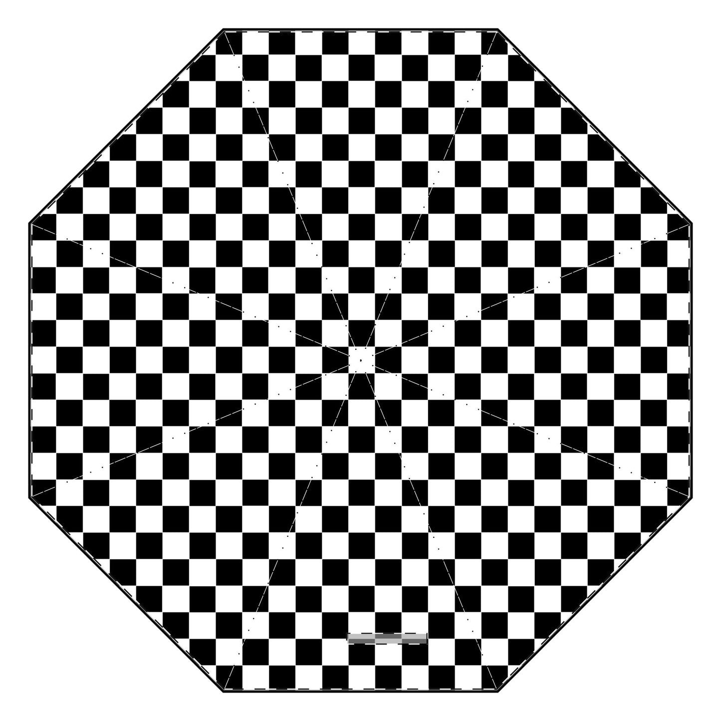 Black and White Checkered Semi-Automatic Foldable Umbrella