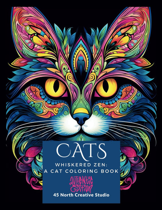 CATS: Whiskered Zen Coloring Book