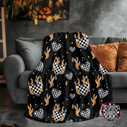 Flaming Hearts Blanket