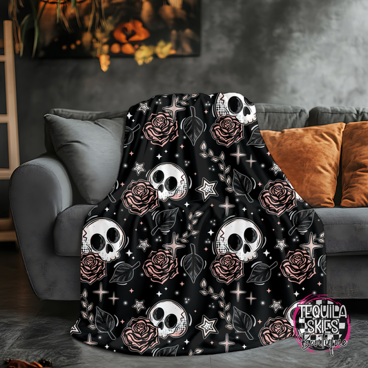 Roses and Skelly Blanket