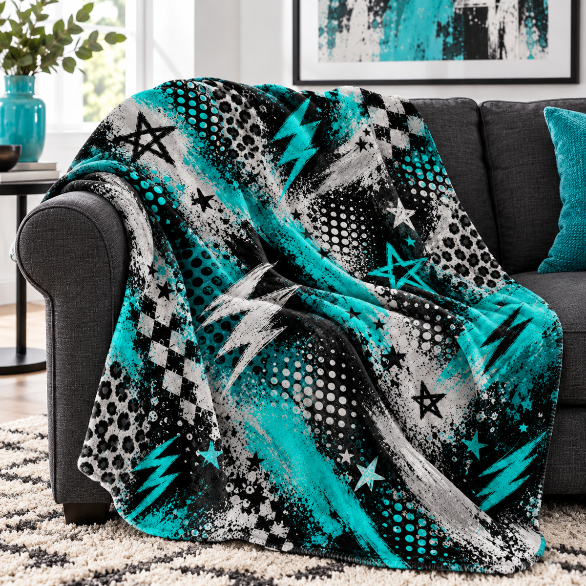Teal Electric Rebel Blanket