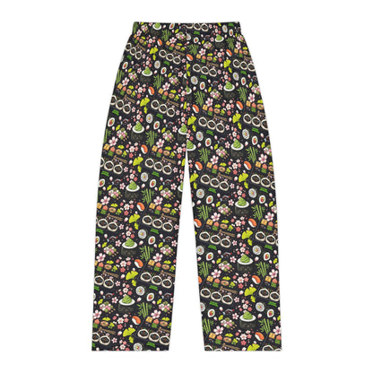 WASABI WHISKERS Women's Pajama Pants — Cozy Siamese Cat Sushi Pattern Lounge Pants