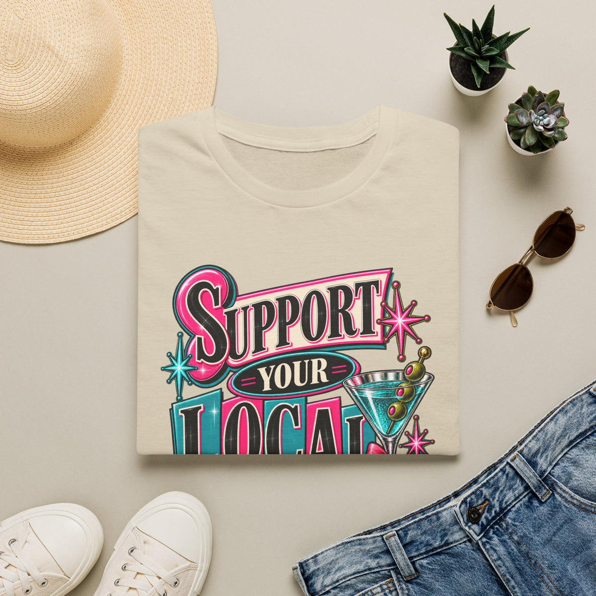 Support Your Local Bartender Graphic Tee