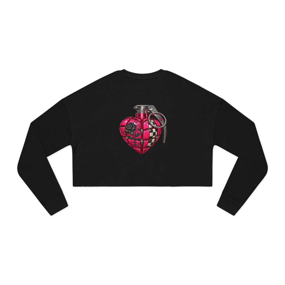 Heart Grenade Women's Cropped Graphic Sweatshirt
