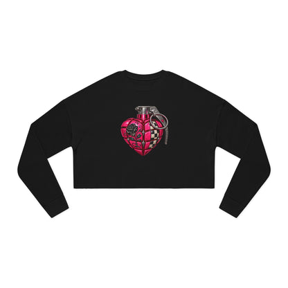 Heart Grenade Women's Cropped Graphic Sweatshirt