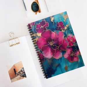 Aribella Floral Spiral Notebook - Ruled Line