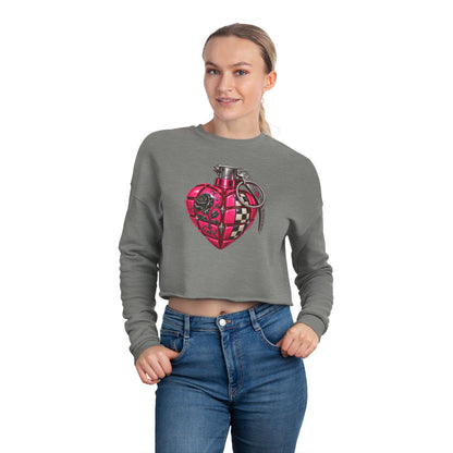 Heart Grenade Women's Cropped Graphic Sweatshirt