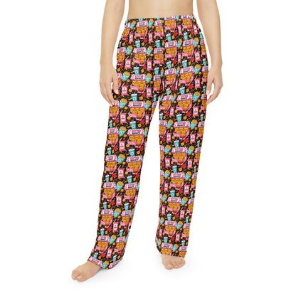 KITTEN NUGGETS Pajama Pants - Colorful Retro Snack Pattern Women's Lounge Sleepwear