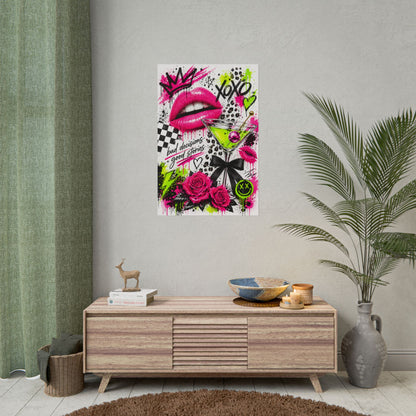 Neon Pop Graffiti "Bad Decisions, Good Stories" Rolled Poster