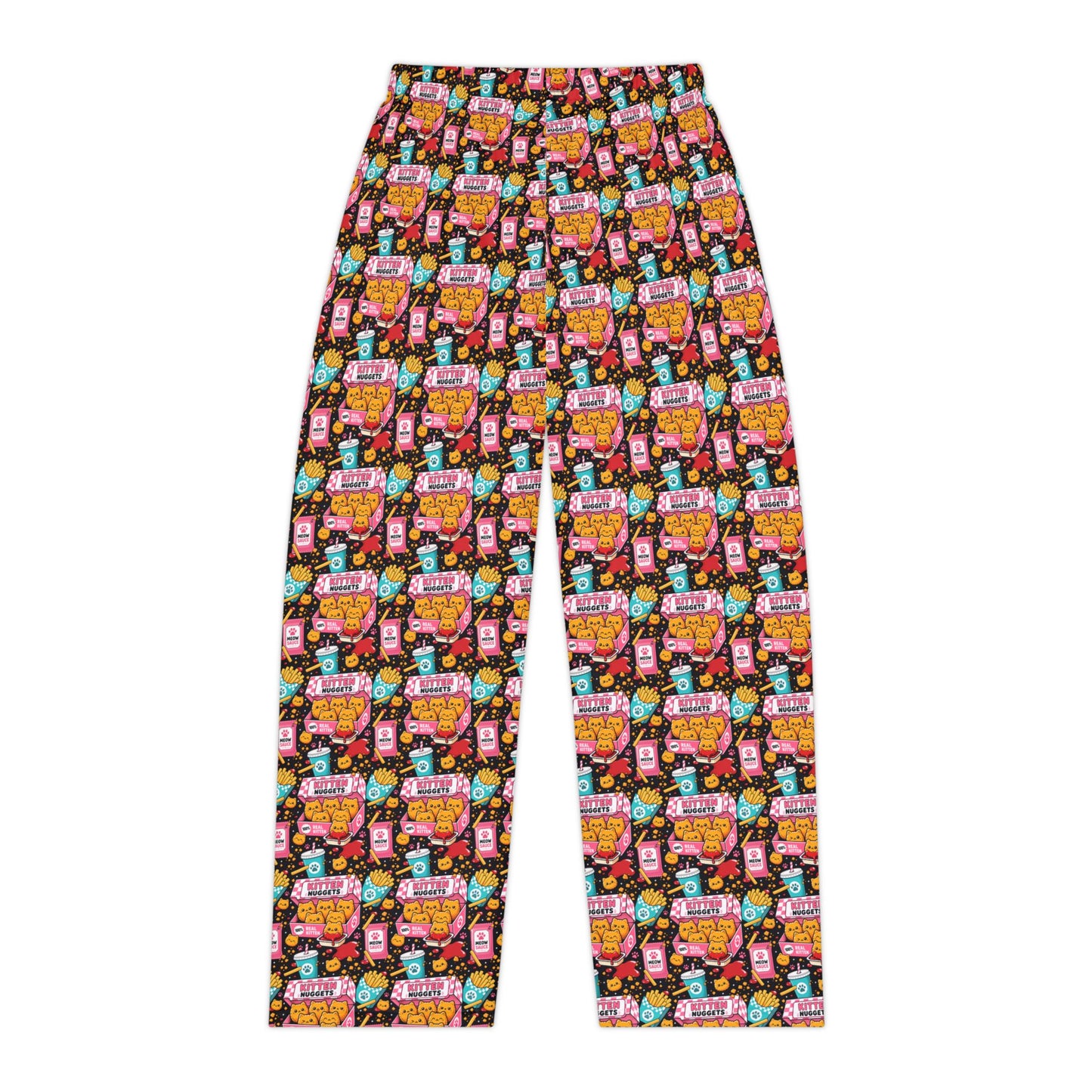 KITTEN NUGGETS Pajama Pants - Colorful Retro Snack Pattern Women's Lounge Sleepwear