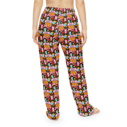 KITTEN NUGGETS Pajama Pants - Colorful Retro Snack Pattern Women's Lounge Sleepwear