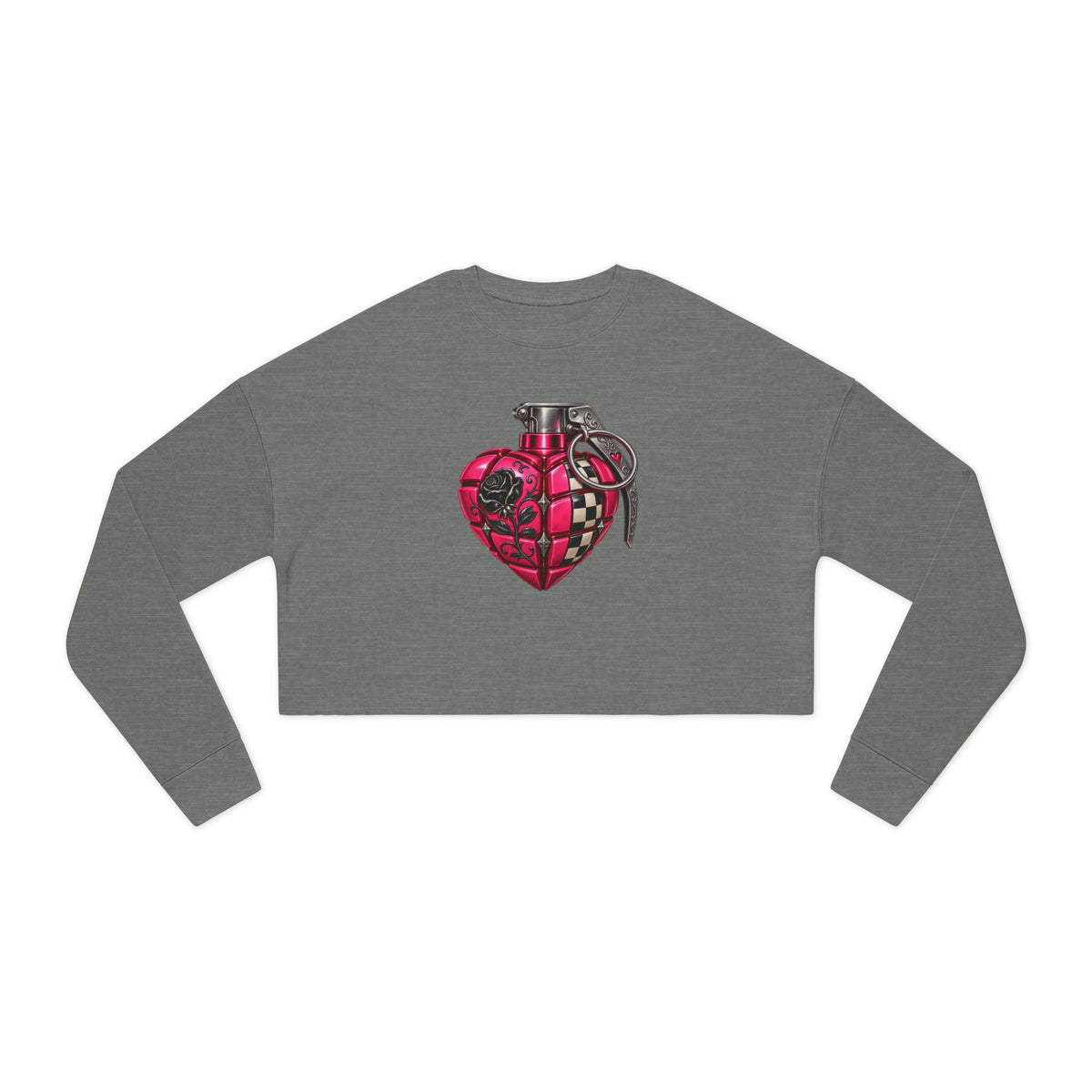 Heart Grenade Women's Cropped Graphic Sweatshirt