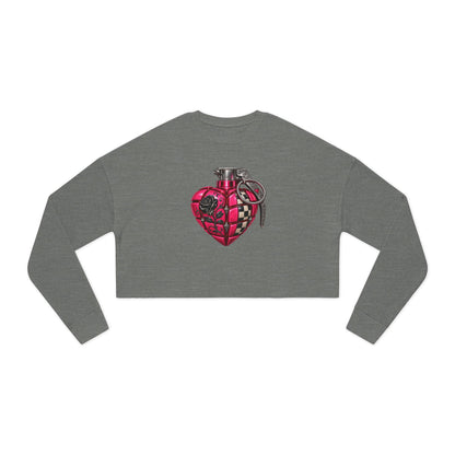 Heart Grenade Women's Cropped Graphic Sweatshirt
