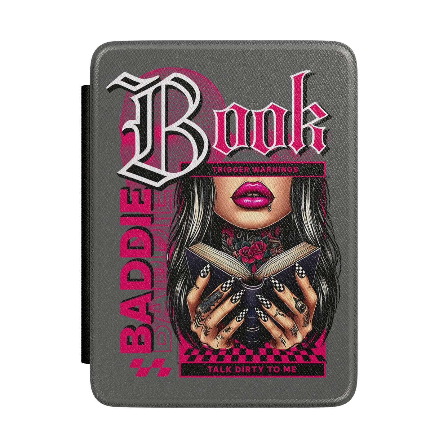 Kindle Case — 'Book Baddie' Gothic Pink Reader Cover