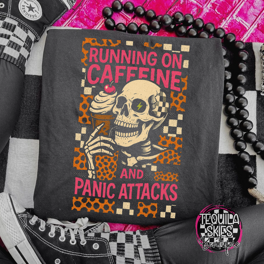 Running of Caffeine and Panic Attacks T-shirt