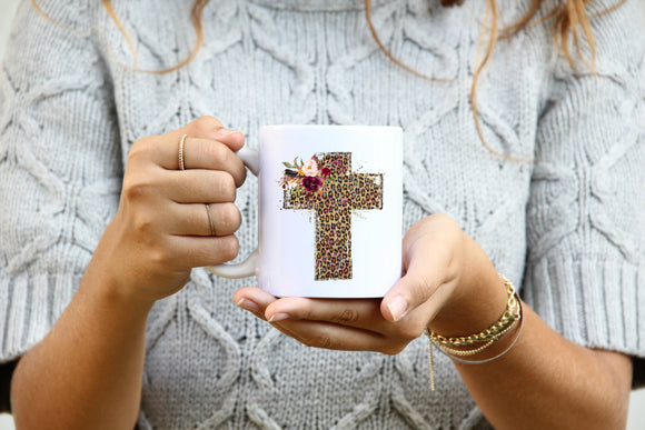 Leopard Cross 11oz Mug